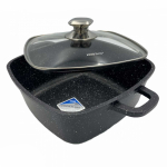 Pott King Hoff Marble KH-1605, 28 cm, 6.5 l, must v.