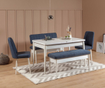 S&ouml;&ouml;gitoa komplekt Kalune Design Vina 1048, valge v./tumesinine v.