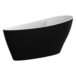 Vann, teisaldatav Besco Keya, 165 cm x 70 cm x 75 cm, ovaalne, valge/must