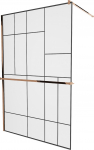 Du&scaron;isein Mexen Kioto+ Walk-In, 80 cm x 200 cm, must/roosa kuld
