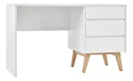 Kirjutuslaud sahtlitega Pinio Swing, 125 cm x 62.5 cm, 75 cm, valge v.