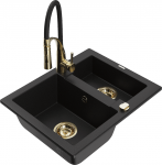 K&ouml;&ouml;givalamu koos kraaniga Mexen Carlos Elia, graniit, 58.2 cm x 47.5 cm x 17.7 cm, kuldne/must