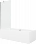 Vann seinaga, teisaldatav Mexen Cube, 170 cm x 80 cm x 39 cm, ristk&uuml;lik, l&auml;bipaistev/valge