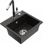 K&ouml;&ouml;givalamu koos kraaniga Mexen Milo Metallic black/gold+Black/Chrome, graniit, 43 cm x 41 cm x 17.1 cm, metallic black/gold+black/chrome