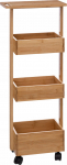 Vannitoa riiul ratastel 5five, pruun v., 33 cm x 18 cm x 85.5 cm