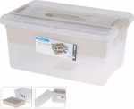 Kaanega hoiukarp, esemete hoidmiseks Storage Solutions, l&auml;bipaistev v., 35 x 23 x 17 cm
