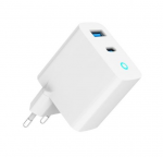 Telefoni laadija Gembird TA-UC-PDQC30L-W-01, USB Type C/USB Type A, 12 cm, valge v., 30 W