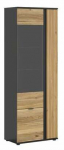 Vitriinkapp Luen, tamm v./must v., 70 cm x 39.5 cm x 196 cm