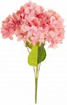 Kunstlilledest kimp, hortensia, roheline/roosa, 50 cm