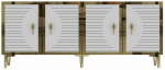 Konsoollaud Kalune Design Tuna 180, kuld v./tamm v./valge v., 32 cm x 180 cm x 75 cm