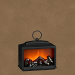 Dekoratsioon Luca Lantern Fireplace LED-valgustusega, 16 cm, 9 cm, must v.