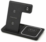 Juhtmevaba laadija Extralink Station 3-in-1, USB Type C/Qi Wireless, must v., 15 W