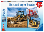 Pusle 3in1 Ravensburger Digger at work! 05032, 18 cm x 18 cm, 147 tk, mitmev&auml;rviline