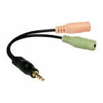 Juhe Logilink Audio Jack 4-pin Stereo 3.5 mm, 3.5 mm stereo female x 2, 0.15 m, must v./roheline v./oranž v.