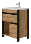 Valamualune vannitoa kapp Vento Bronx 65, tamm v./must v., 44 cm x 61 cm x 80 cm
