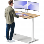 Kirjutuslaud reguleeritava k&otilde;rgusega Desktronic HomeOne, 140 cm x 70 cm, 72 - 119 cm, tamm v./valge v.