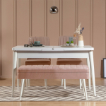 S&ouml;&ouml;gitoa komplekt Kalune Design Vina 0900-3, valge v./roosa v.