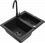 K&ouml;&ouml;givalamu Mexen Carlos 6518581500-73+670200-70+66921-70, graniit, 58 cm x 47 cm x 17.7 cm, metallic black/silver+black(b)