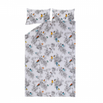Voodipesukomplekt Domoletti Bird Wilde, valge/hall, 160 x 200 cm