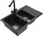 K&ouml;&ouml;givalamu koos kraaniga Mexen Gaspar, graniit, 73 cm x 47 cm x 17.7 cm, pruun/kuldne/h&otilde;be