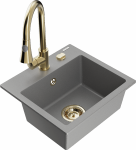 K&ouml;&ouml;givalamu koos kraaniga Mexen Milo Elia, graniit, 43.5 cm x 41 cm x 17.1 cm, kuldne/hall