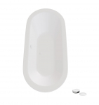 Vann, sisseehitatav Besco Victoria, 160 cm x 75 cm x 44 cm, ovaalne, valge
