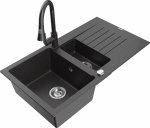 K&ouml;&ouml;givalamu koos kraaniga Mexen Matias, graniit, 90 cm x 50.5 cm x 20 cm, must