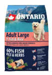 Kuiv koeratoit Ontario Adult Large Fish and Rice, kalaliha, 2.25 kg