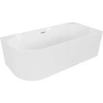 Vann seinaga, teisaldatav Mexen Gia Right, 150 cm x 75 cm x 58 cm, ovaalne, valge/matt nikkel