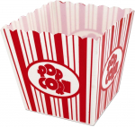 Serveerimiskauss Zyle Pop Corn ZYPOPBOX2, 700 ml, 9.8 cm x 9.8 cm x 9 cm, valge v./punane v., pol&uuml;prop&uuml;leen (pp)