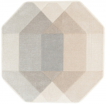 Vaip sise Home4you Dixie Octagon, hall v./beež v., 200 cm x 200 cm
