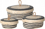 Korvide komplekt, esemete hoidmiseks Home Styling Collection 70023, hall v./pruunikas v., 26 x 26 x 10 cm