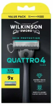 Raseerija, komplekt Wilkinson Sword Quattro Skin Protection, 10 tk