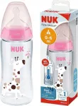 Lutipudel Nuk First Choice+, 300 ml, 0 kuud, l&auml;bipaistev v./roosa v.