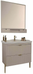 Peegliga vannitoariiulite komplekt Kalune Design Noble 80, kuld v./beež v., 48 cm x 80 cm x 84 cm