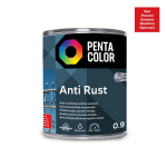 Emailv&auml;rv, korrosioonivastane metallkonstruktsioonidele Pentacolor Anti Rust, pooll&auml;ikiv, 0.9 l, punane v.
