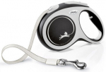 Automaatne jalutusrihm Flexi New Comfort Tape, valge v./must v., L 5m