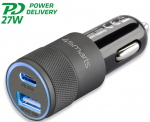Auto laadija 4smarts, USB Type C/USB Type A, hall v., 27 W