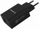 Telefoni laadija Swissten Premium Travel, 2 x USB, must v., 23 W