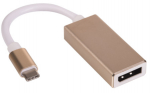 Adapter Akyga AK-AD-56 USB Type-C, Displayport, 0.15 m, kuldne v.