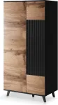 Riidekapp Random S-1, tamm v./must v., 90 cm x 55 cm x 182 cm