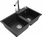 K&ouml;&ouml;givalamu Mexen Tomas, graniit, 80 cm x 50 cm x 19 cm, h&otilde;be/must/kroom