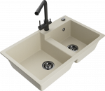 K&ouml;&ouml;givalamu Mexen Tomas, graniit, 80 cm x 50 cm x 19 cm, must/beež