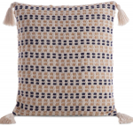 Dekoratiivpadjap&uuml;&uuml;r Boho JJQ-02, sinine v./beež v., 45 cm x 45 cm