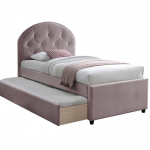 Voodi &uuml;hekohaline lisavoodiga Home4you Lara Harmony Uno, 90 x 200 cm, roosa v., madratsiga, p&otilde;hjalippidega