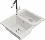 K&ouml;&ouml;givalamu koos kraaniga Mexen Carlos Flora, graniit, 58.2 cm x 47.5 cm x 17.7 cm, valge/h&otilde;be/must