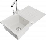 K&ouml;&ouml;givalamu koos kraaniga Mexen Cesar Duero, graniit, 77.5 cm x 47 cm x 20 cm, valge/h&otilde;be