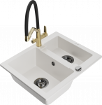 K&ouml;&ouml;givalamu koos kraaniga Mexen Carlos Duo, graniit, 58.2 cm x 47.5 cm x 17.7 cm, valge/must/kollane