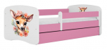 Lastevoodi Kocot Kids Bambi, valge v./roosa v., 80 x 160 cm, voodipesu kastiga, ilma madratsita