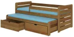 Lastevoodi koos v&auml;ljat&otilde;mmatava lisavoodiga ADRK Tomi, pruun v./pruunikas v., 90 x 200 cm, voodipesu kastiga, madratsiga